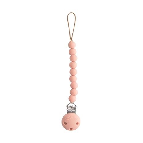 mushie 100% Silicone Baby Pacifier Clip BPA Free | Hera (Powder Pink)
