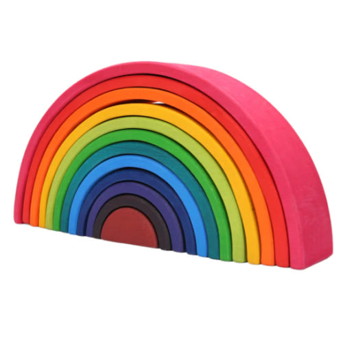 12 Pcs Large Wooden Rainbow Stacking Blocks In Primary Colors