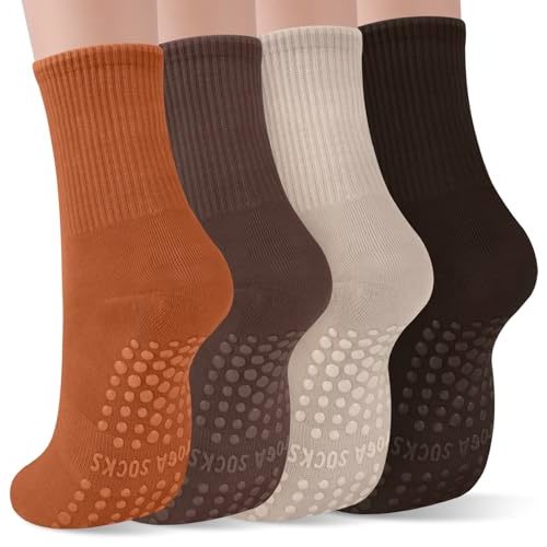 YSense Pilates Grip Socks for Women Non Slip, Yoga Barre Grippy Socks for Pilates, Dance, Ballet, Barre, Hospital