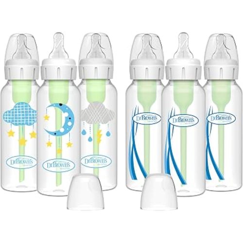 Dr. Brown's Anti-Colic Options+ Narrow Baby Bottles, 8 oz, 6-Pack