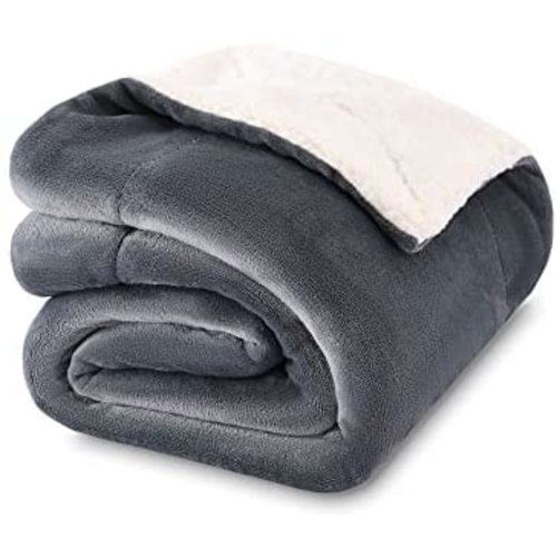 NANPIPER Baby Sherpa Blanket,Warm Toddler Throw Blanket,Soft Newborn Fleece Blanket for Winter (Grey,30x40 inches)