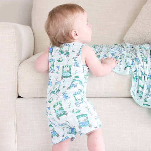Sleeveless Snap Romper | Birdie Babes Green