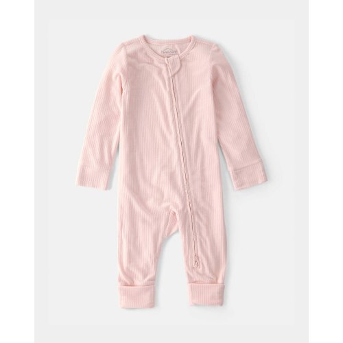 Baby Girl 2-Way Zip PurelySoft Sleep & Play Pajama - Light Pink | Carter's