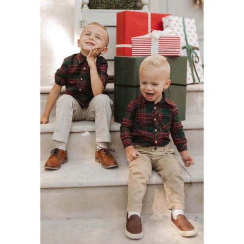 Baby Boys John Shirt in Evergreen Plaid - Ivy City Co | Maisonette