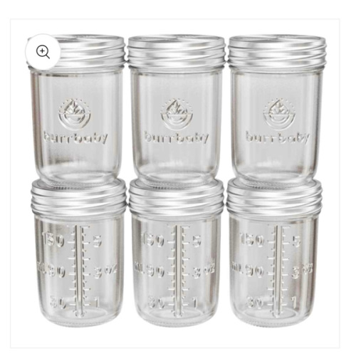 6oz Glass Breast Milk Storage Containers