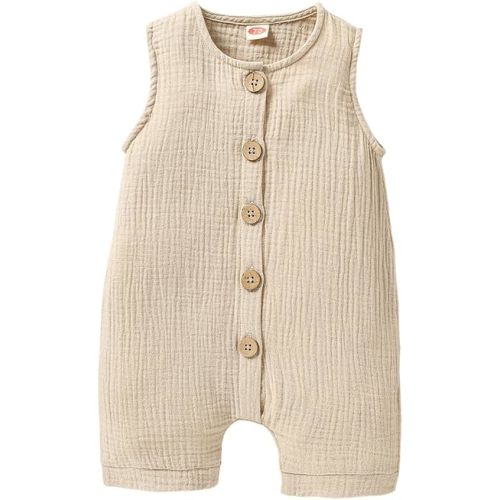 Infant Newborn Baby Boys Girls Cotton Linen Romper Summer Jumpsuit Sleeveless Overalls Clothing Set