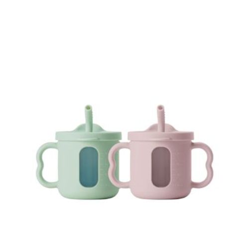 Bc Babycare Silicone Cup with Handles Feeding Straw Cups,7oz,Unisex,6- 36 Months