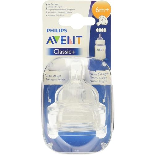 Philips ID SCF424/27 Philips Avent Anti-Colic Nipple, Fast Flow 6m+, 2 pack