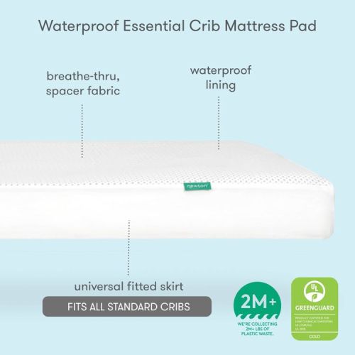 Newton Essentials Waterproof Crib Mattress Pad - White