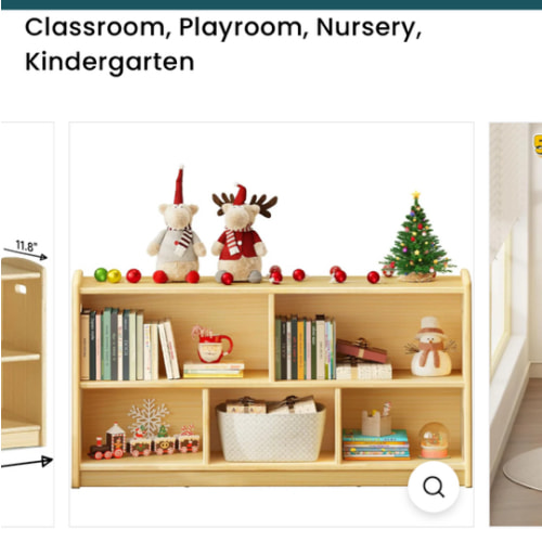 Montessori Wooden Kids Bookshelf