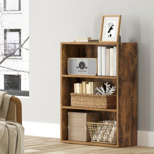 23.6'' Wide Bookcase, Adjustable Storage Bookshelf, 3 Tier Standing Open Bookcase