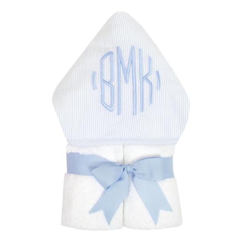 Blue Seersucker Hooded Towel