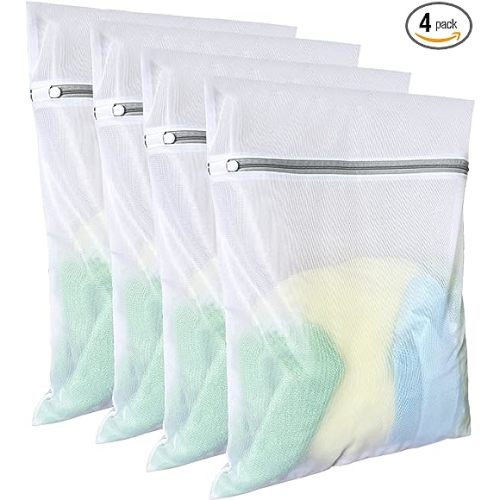 Laundry Bags Mesh Wash Bags(4Pcs,16 x 20 Inches),delicate laundry bag for College,Dorm,Storage