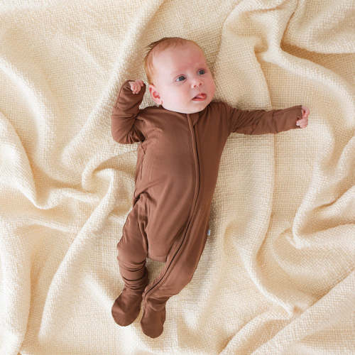 Hazelnut Footie Zippered One Piece