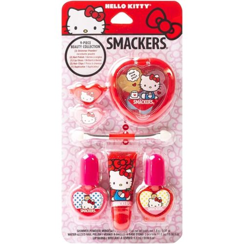 Lip Smacker Sanrio Hello Kitty Makeup Set, Kids Color Collection, 3 Moisturizing, Smoothing Soft Shine, Hydrating & Protecting Products, Fun Flavors, Cruelty-Free & Vegan