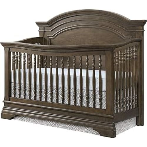 Westwood Design Olivia Arch Paneled 4 in 1 Convertible Crib, Brushed Rosewood