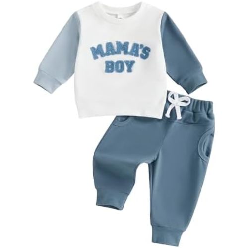 Toddler Baby Boy Fall Winter Clothes Outfits Funny Letter Sweatshirt Pants Set Infant Clothes 6 12 18 24 Months 2T