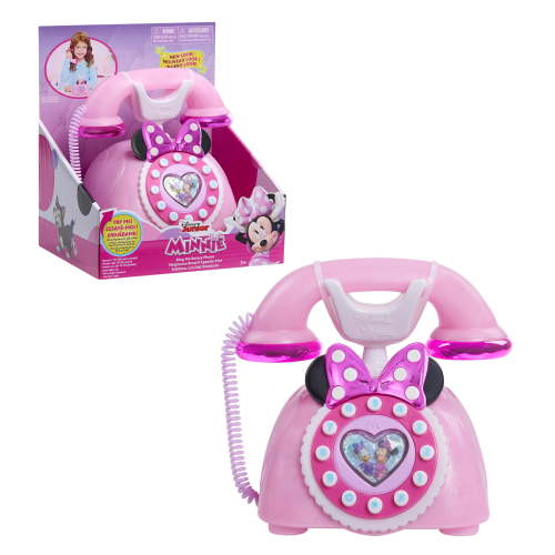 Minnie Mouse, Rotary Phone, 6.25 inch, Pink with Ears and Bow