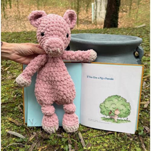 Crocheted If You Give a Pig a Pancake Lovey