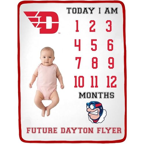 Collegiate Licensed Baby Milestone Blanket (Dayton Flyers)