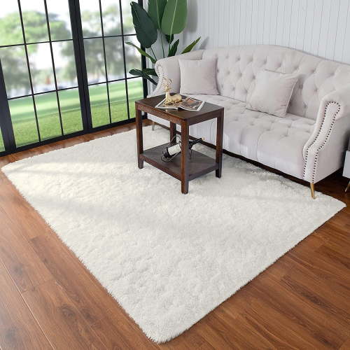 Softlife Ultra Soft Area Rugs, Fluffy Carpets for Bedroom Living Room Shaggy Floor Rug Home Decor Mats, 4' x 5.3' , Cream