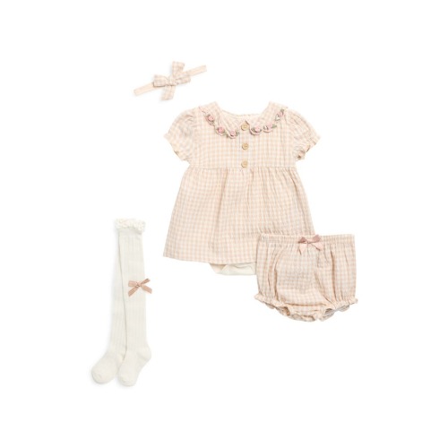 Gingham Skirted Bodysuit, Bloomers, Socks & Headband Set (Women) | Nordstromrack