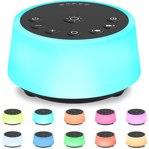 Color Noise Sound Machines with 10 Colors Night Light 25 Soothing Sounds and Sleep White Noise Machine 32 Volume Levels 5 Timers Adjustable Brightness Memory Function for Adults Kids Baby