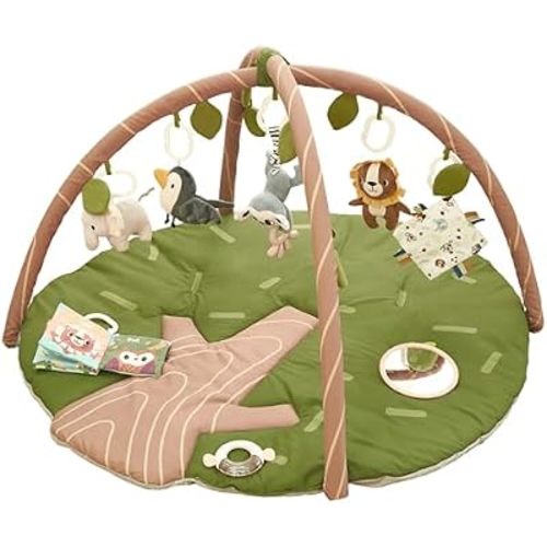 Baby Play Gym & Activity Mat, Large & Thick Tummy Time Mat, 8 Sensory Toys