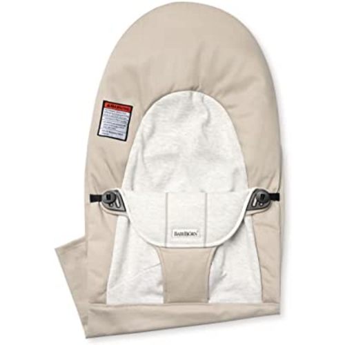 BabyBjörn Fabric Seat for Bouncer, Cotton/Jersey, Beige/Gray