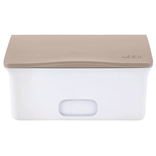 Ubbi Baby Wipes Dispenser with Weighted Plate and Secure Seal, Nursery and Baby Registry Essential to Keep Wipes Fresh, Taupe - Taupe Wipes Dispenser