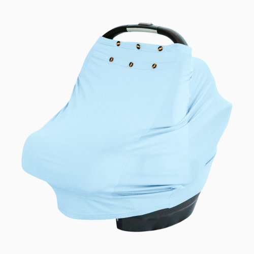 Snuggle Shield LUXE Protection Bamboo Rayon Multi-Use Antimicrobial Air Filtering Infant Cover - Sky Blue, Os