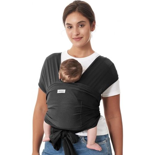 Momcozy Baby Carrier AirMesh - The Perfect Summer Water Sling for Newborns to Toddler 8-35 lbs - Cooling, Breathable and Lightweight Baby Wrap, Nice for Summer, Pool, Beach, Swimming, Black
