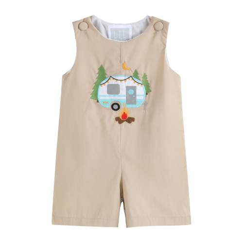 Light Brown Camping Applique Shortall