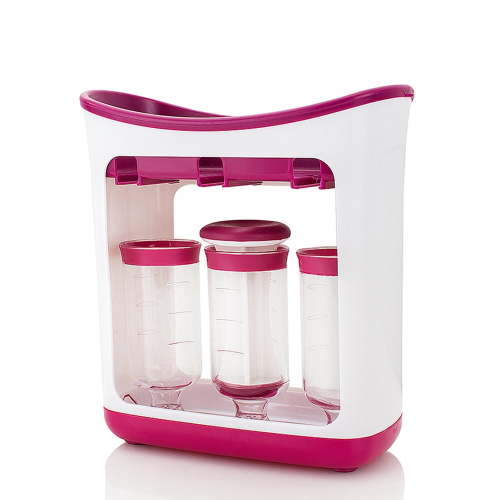 Reusable Baby Food Pouches Homemade Baby Food Storage Containers Squeeze Station Puree Pouches Maker for Babies and Toddlers Dishwasher Freezer BPA Free with 10 Disposable Pouches