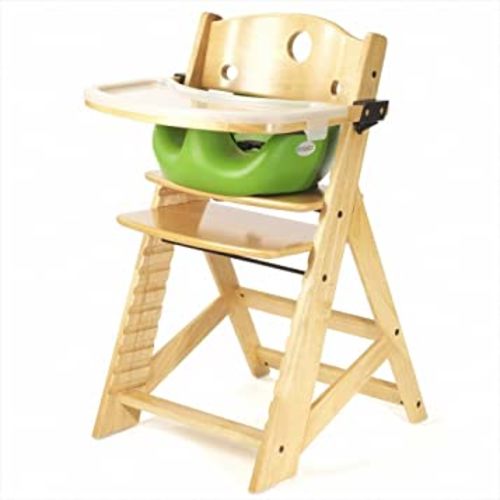 Keekaroo Height Right™ High Chair with Infant Insert & Tray, Natural/Lime, ONE Size (0051403KR-0002)