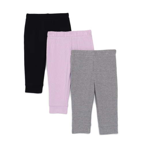 Garanimals Baby Girls Thermal Joggers, 3-Pack, Sizes 0M-24M