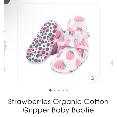 Strawberries Organic Cotton Gripper Baby Bootie – Zutano
