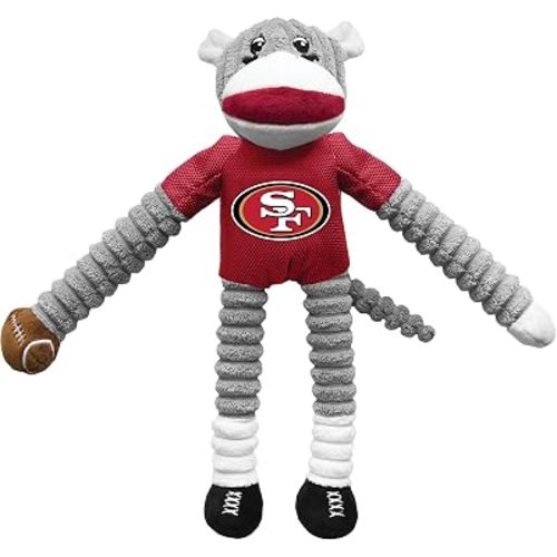 Littlearth NFL New England Patriots Sock Monkey Pet Toy, Team Color, One Size