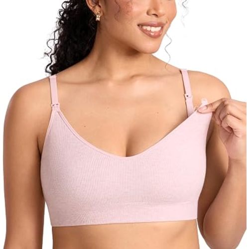 MOMANDA Ribbed Nursing Bras for Breastfeeding