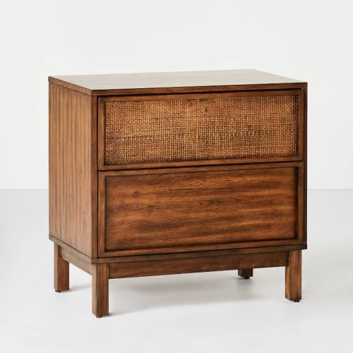 Wood & Cane Transitional Nightstand - Hearth & Hand™ with Magnolia