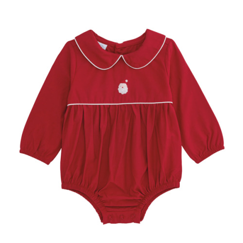 Santa Red Poplin Baby Bubble | Mud Pie