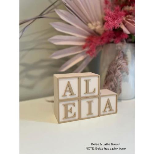 Custom 3D Printed Name Blocks – Nursery Decor, Baby Shower Gift