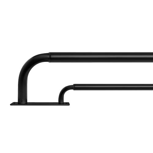 MERIVILLE 1" Double Wraparound Curtain Rod Set, Adjustable 28–48 Inches, Blackout Design, Black