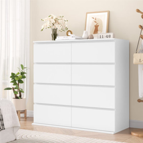 Ebern Designs 8 Drawer 41.3" W Wood Double Dresser & Reviews | Wayfair