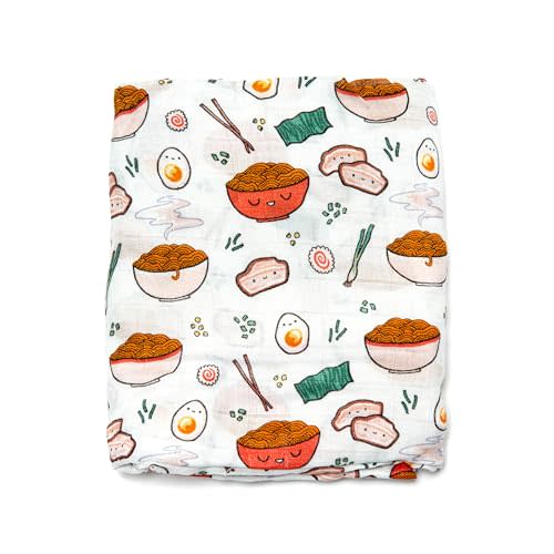 Loulou Lollipop Muslin Swaddle Blanket for Baby Boy & Baby Girl – Soft Breathable Muslin Wrap, 47"x47" Receiving Blanket for Newborn & Toddler - Ramen