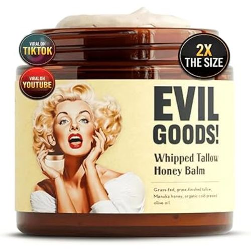 Whipped Beef Tallow and Manuka Honey Moisturizer for Skin, Face, Lips, Body - Unscented