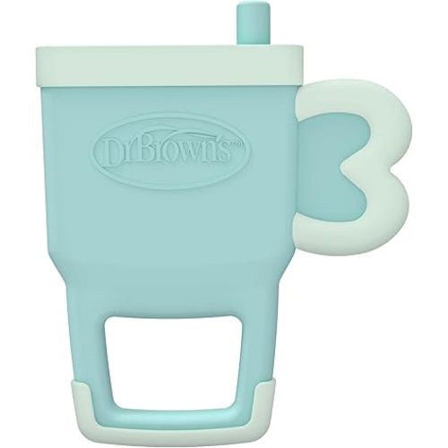 Dr. Brown's Ridgees Tumbler Baby Teether, Massaging Multi-Texture Teething Toy for Babies, Blue, Silicone Free, BPA-Free, 3m+
