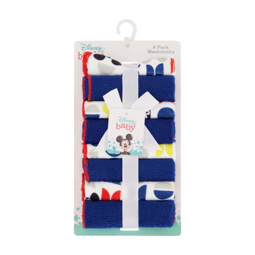 Disney Mickey Mouse 8 Pack Washcloth Set