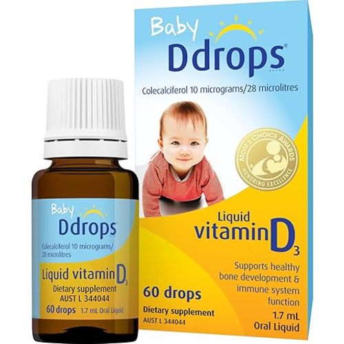 Baby Ddrops Infant Vitamin D3 Drops-Supports Healthy Bone and Teeth Development and Immune System Function. No Preservatives, No Sugar, Non-GMO