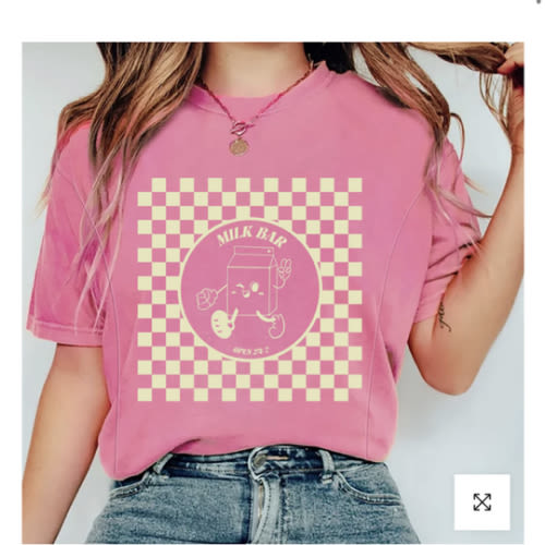 Checkered Milk Carton Nursing Tee